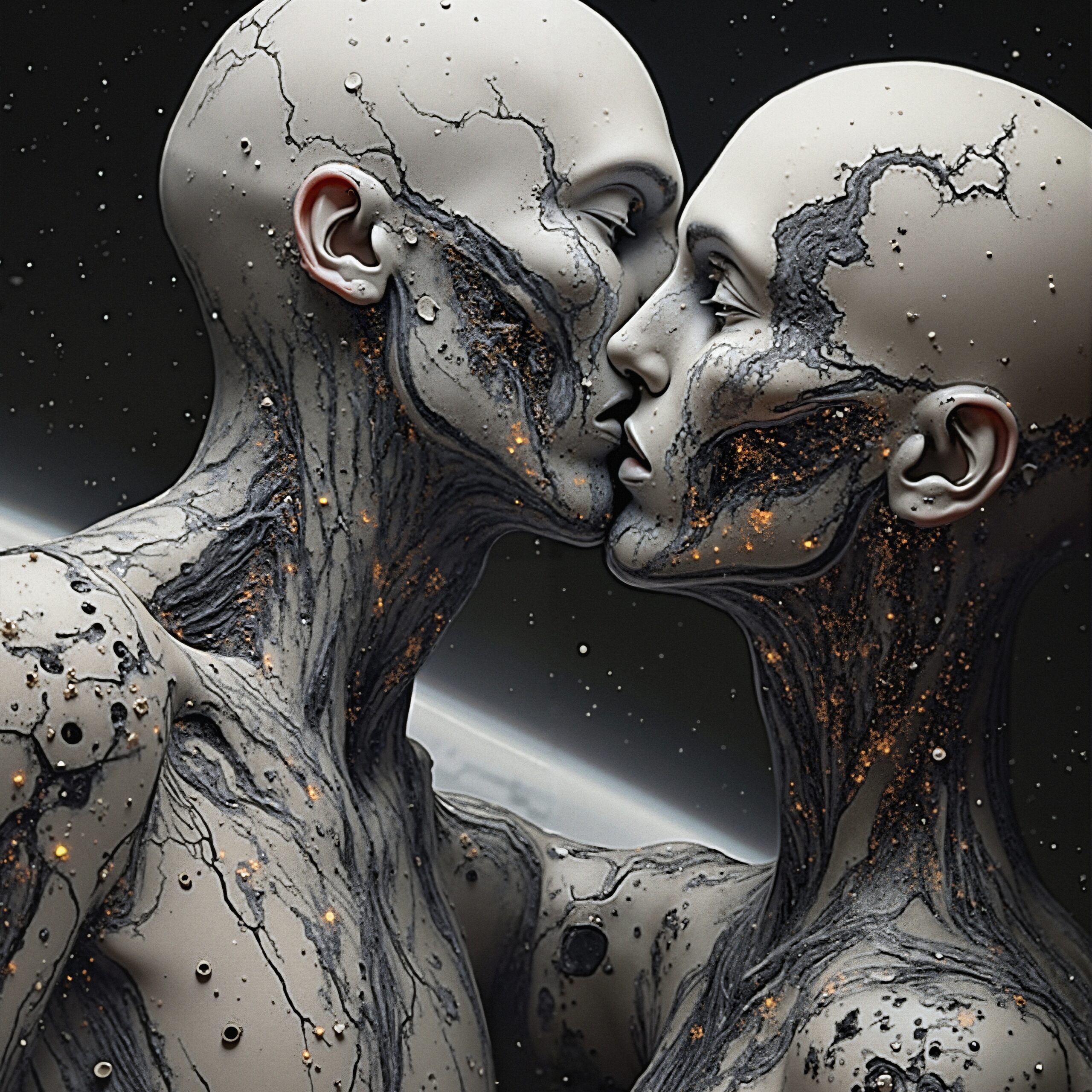 Futuristic Cosmic Embrace Artwork