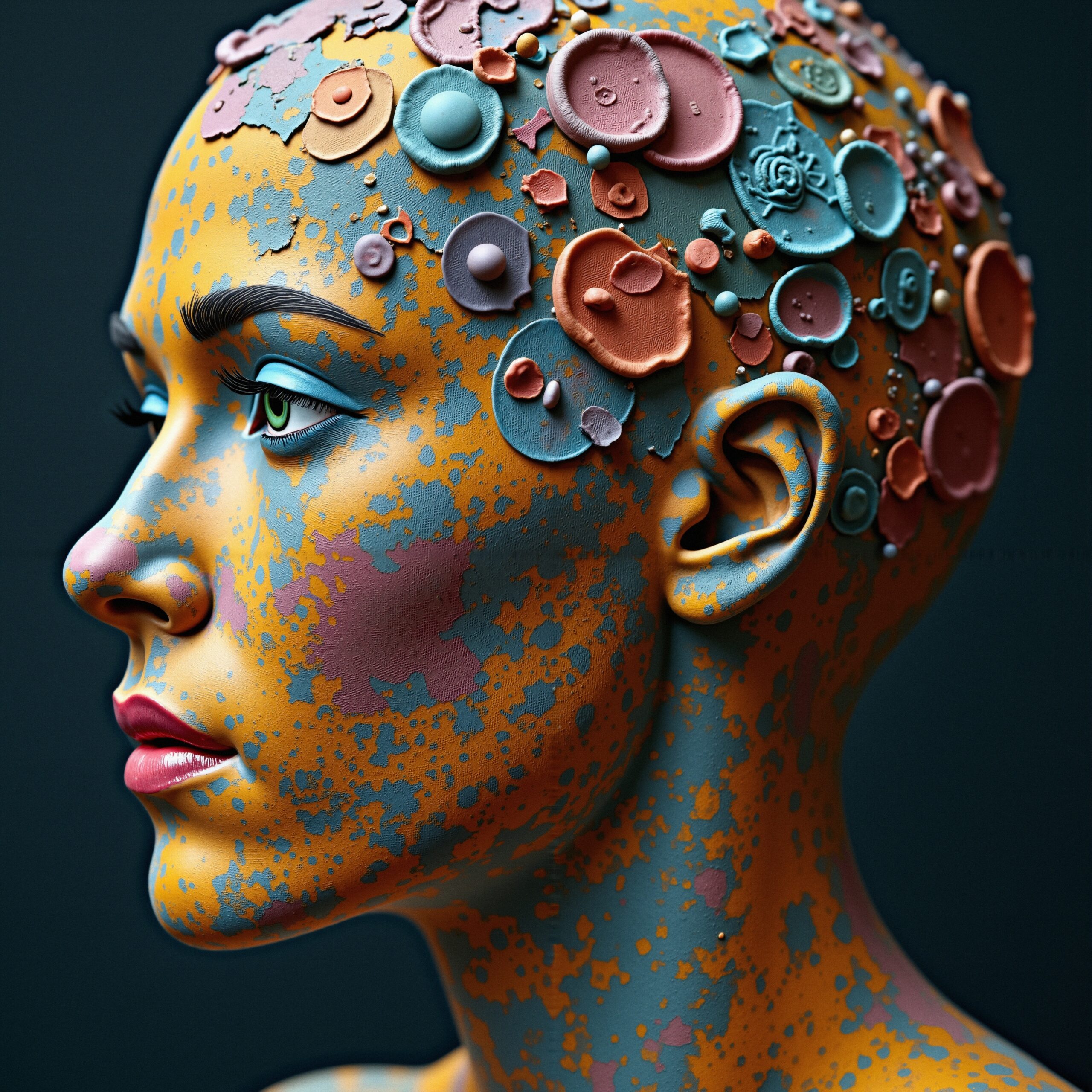 Vivid Portrait with Colorful Textures