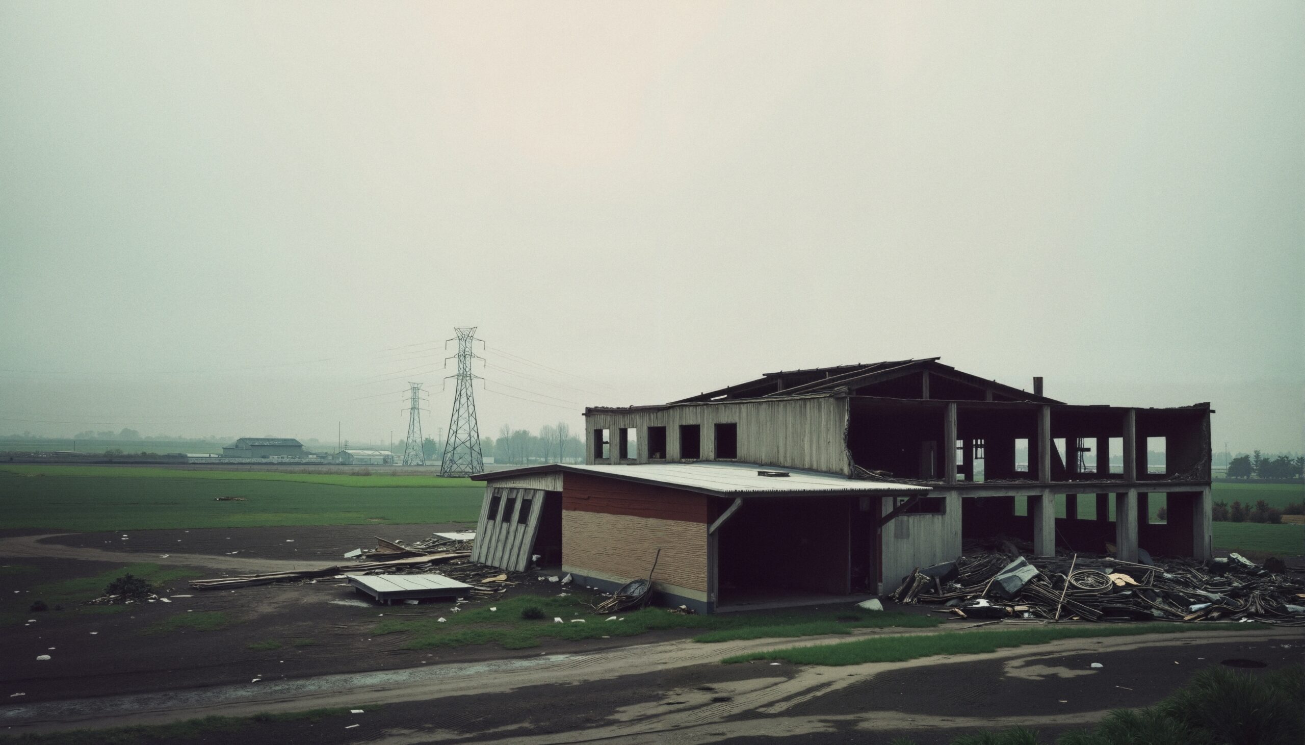 Abandoned Structure in Rural Landscape