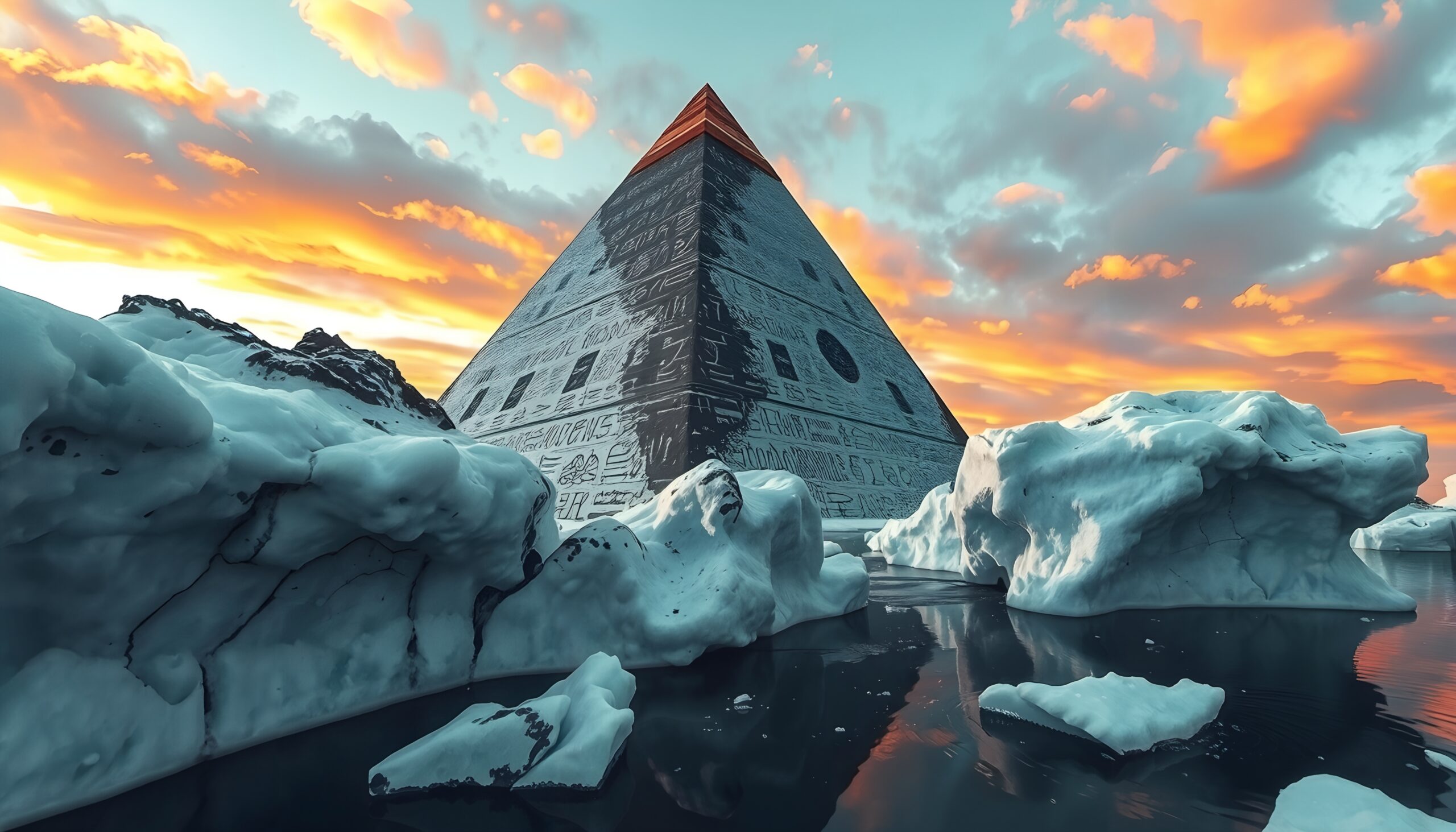 Pyramid Amidst Arctic Sunset