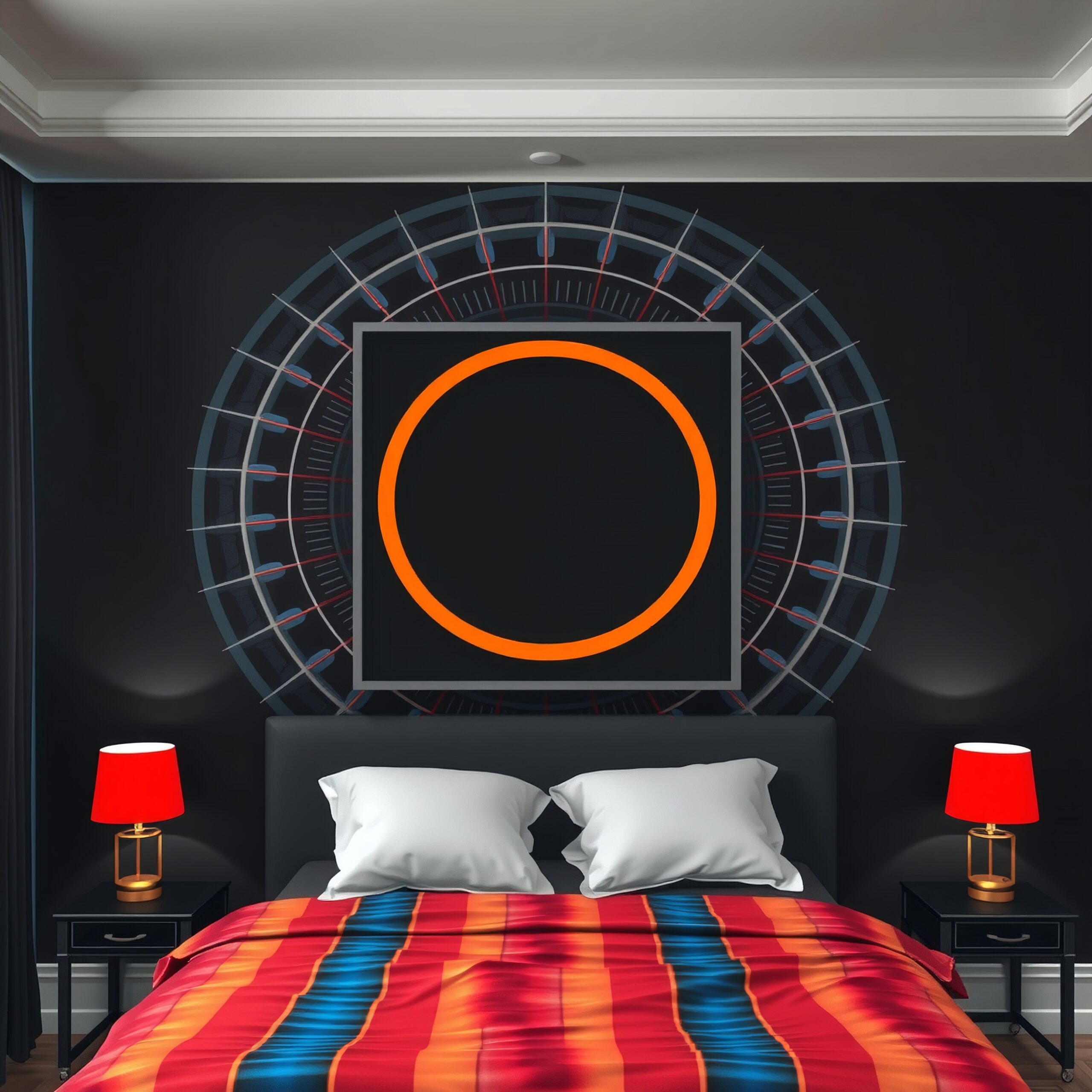 Contemporary Bedroom with Bold Art